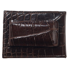 Money Clip Wallet- Alligator Chocolate