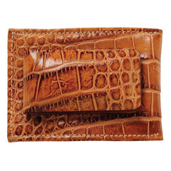 Money Clip Wallet- Alligator Tan